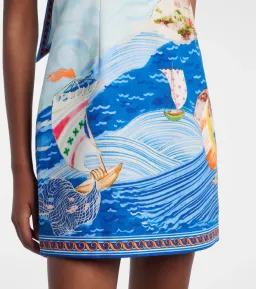 ALEMAIS Island Exclusive Halter Mini Dress Blue Print Size 10 AU for rent on The Volte - image 5