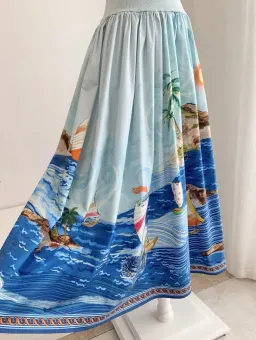 ALEMAIS Island Exclusive Tank Midi Dress Blue Print Size 8 AU for rent on The Volte - image 9