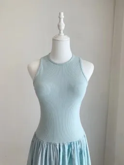 ALEMAIS Island Exclusive Tank Midi Dress Blue Print Size 8 AU for rent on The Volte - image 8