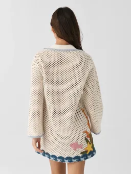 ALEMAIS Splash Crochet Mini Dress Cream Size 8 AU for rent on The Volte - image 5