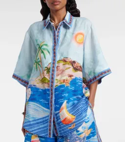 ALEMAIS Island Exclusive Shirt & Short Set Blue Print Size 10 AU for rent on The Volte - image 4