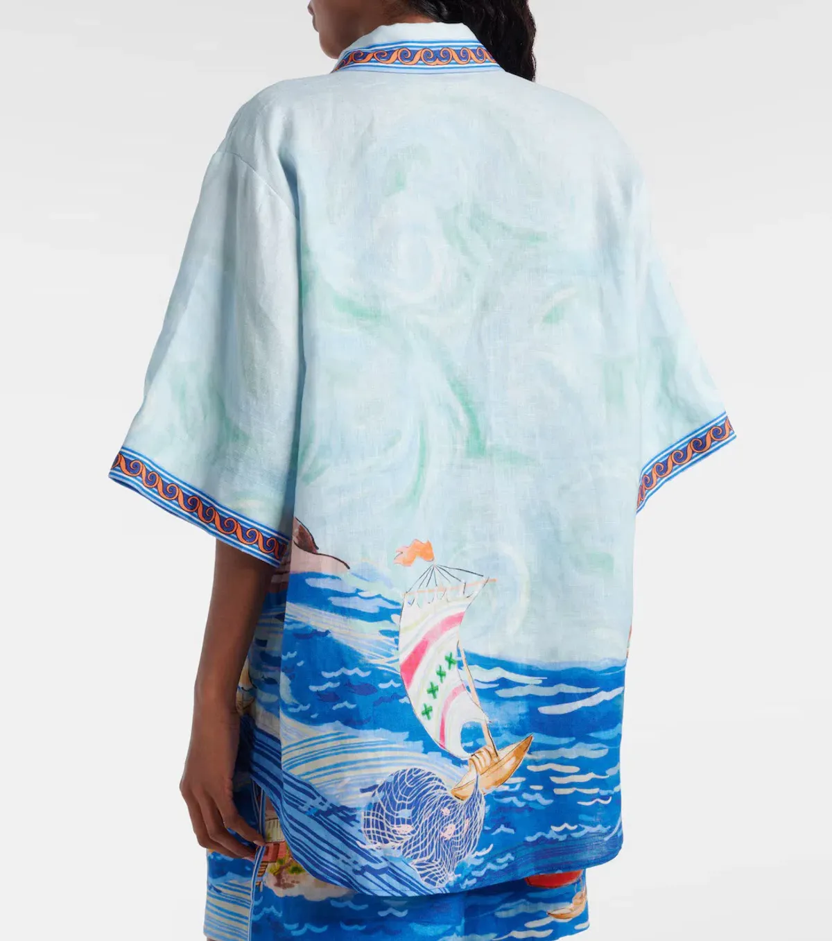 ALEMAIS Island Exclusive Shirt & Short Set Blue Print Size 10 AU - Image 7