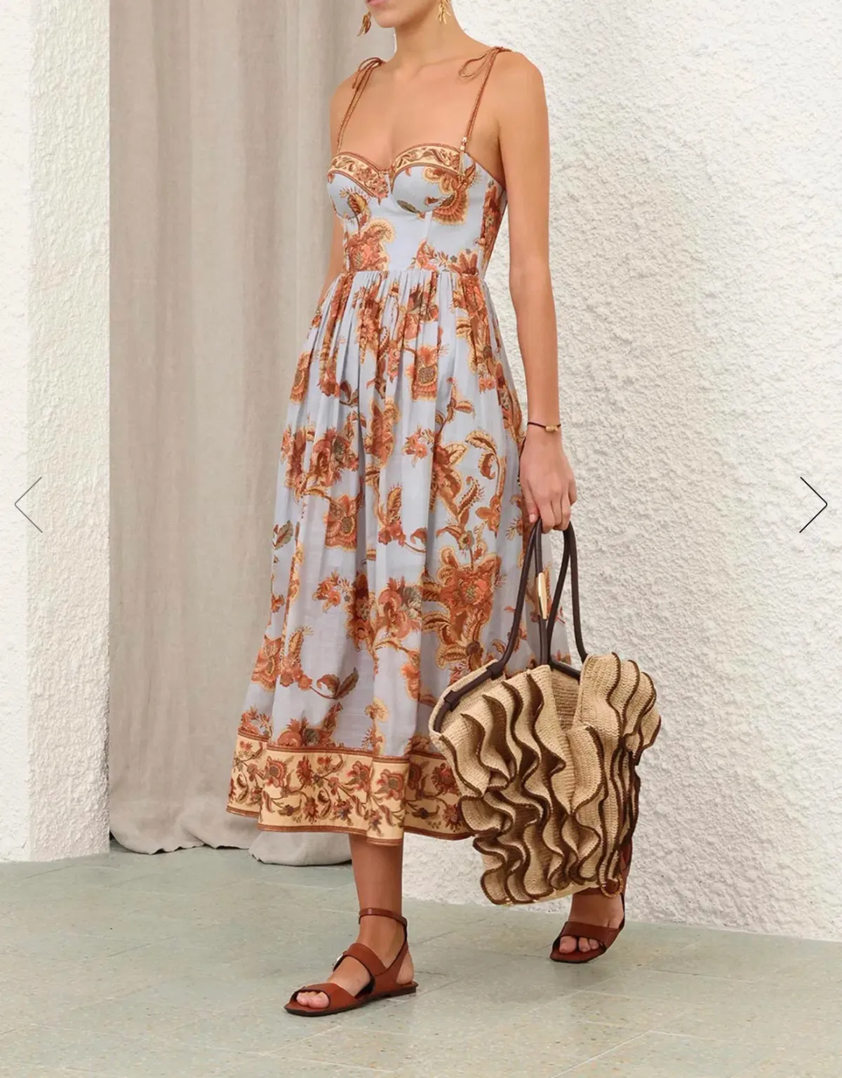 Zimmermann Aster Corset Midi Dress Size 0/8 - Image 3