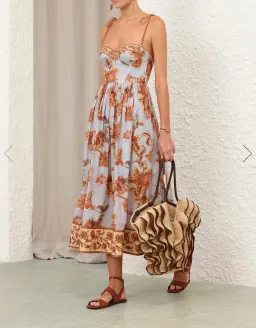 Zimmermann Aster Corset Midi Dress Size 0/8 for rent on The Volte - image 3