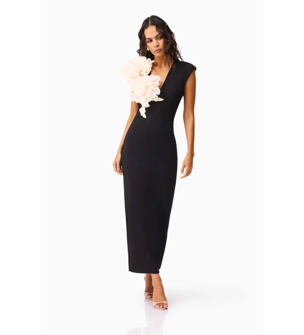 Elliatt Zahara V-Neck Gown in Black Size S/AU8 - Image 2