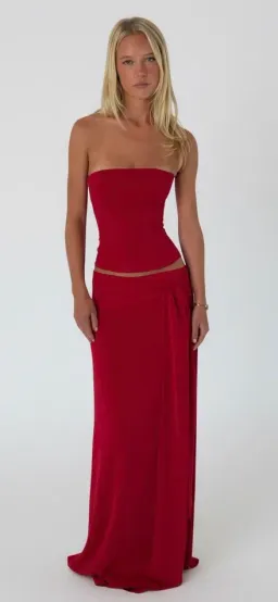 Sabelle Charlotte Top and Maxi Skirt Cherry Red XS for rent on The Volte - image 3