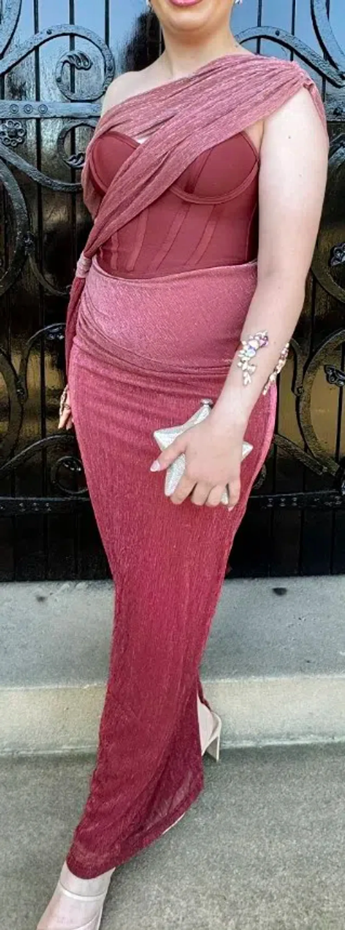 Jluxlabel Red Celestina Draped Maxi Dress Size S - Image 1