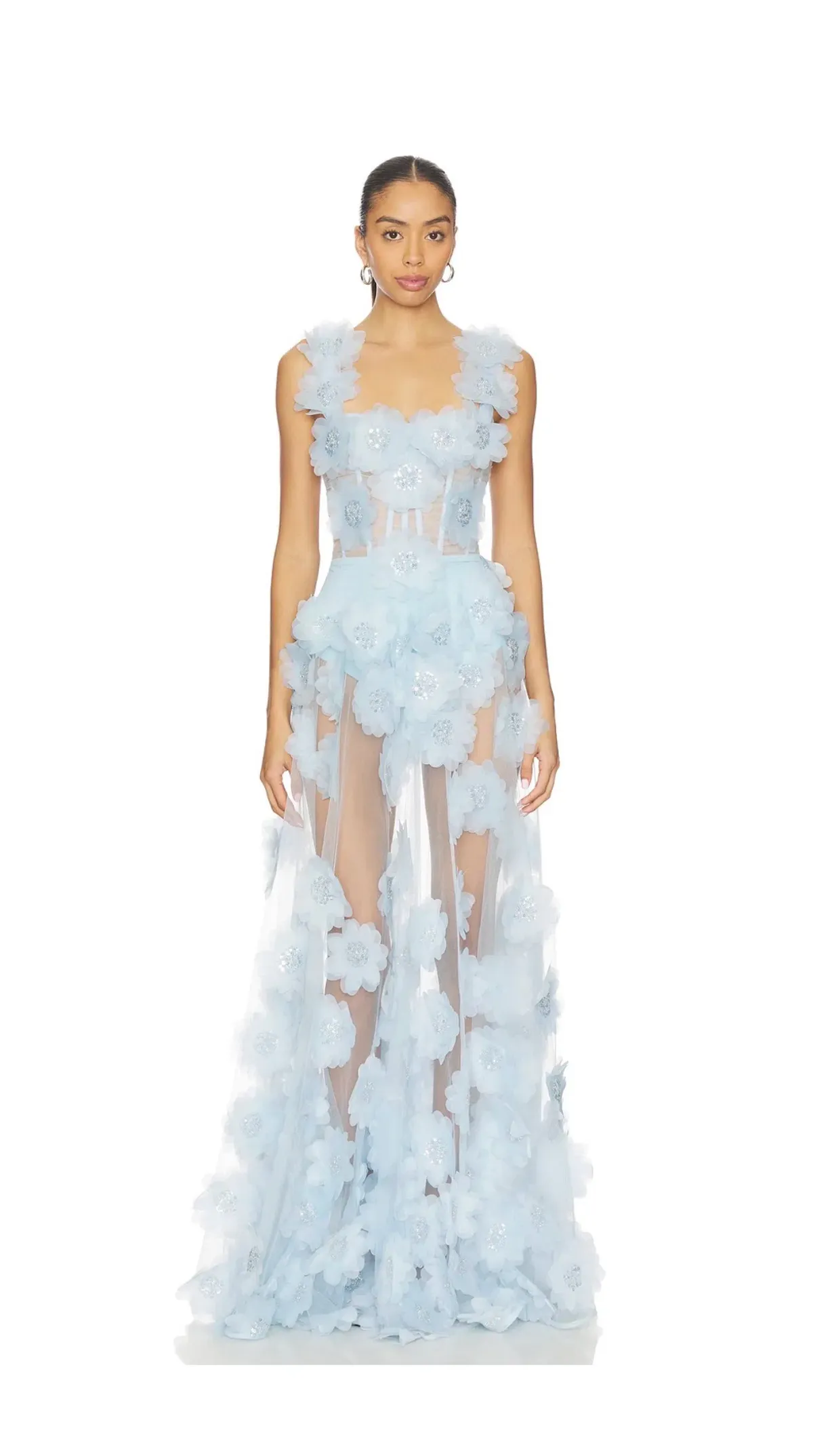 Blue Rosalie Floral Bronx Banco Gown - Image 1