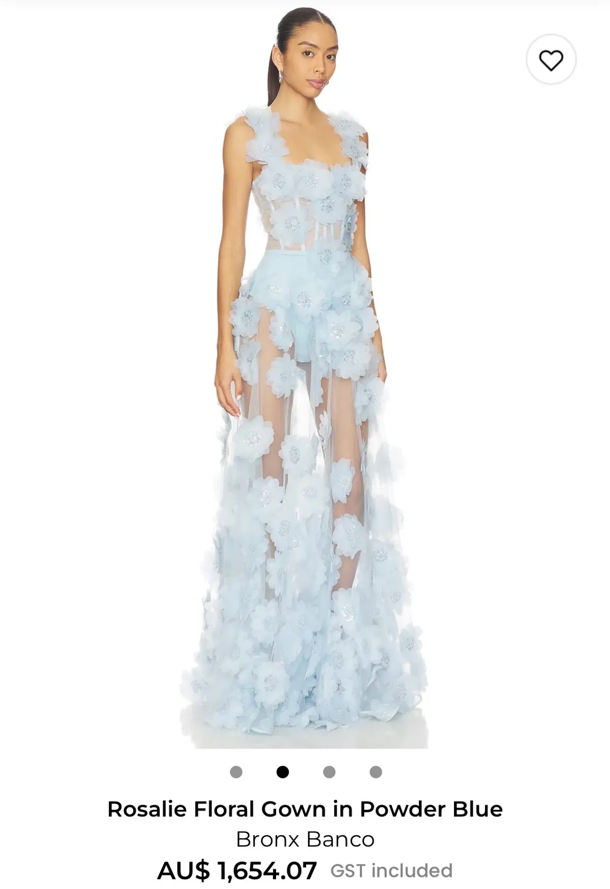 Blue Rosalie Floral Bronx Banco Gown - Image 3