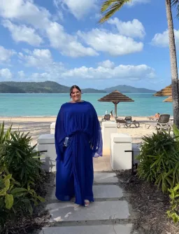 ARRANGE Drop Waist Grecian Draped Cape Dress for rent on The Volte - image 2