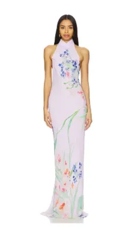 Sau Lee Gillian Dress in Lavender Floral Size AU 10/12 Medium (US 8) for rent on The Volte - image 2
