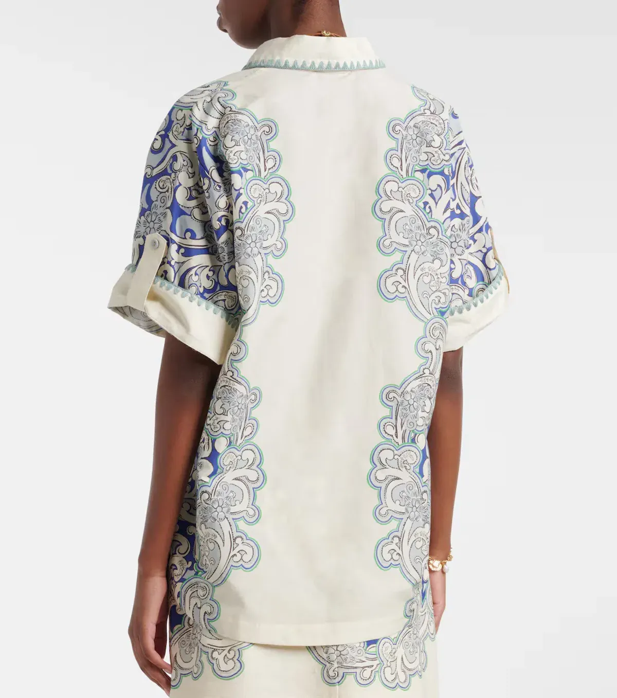 ALEMAIS Delilah Exclusive Shirt & Mini Skirt Set Blue Size 12 AU - Image 4