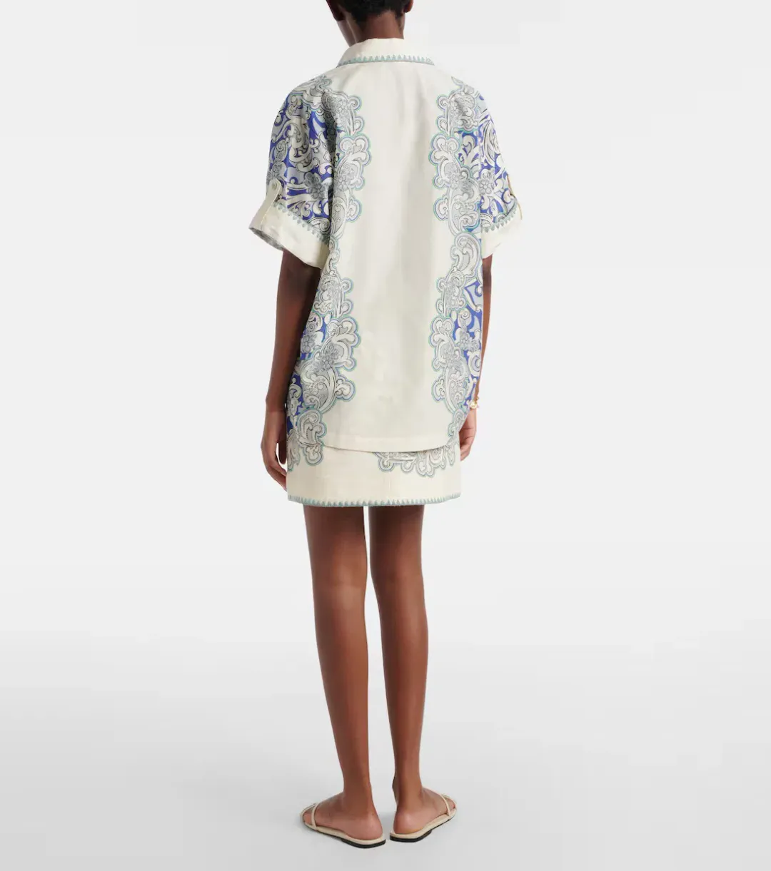 ALEMAIS Delilah Exclusive Shirt & Mini Skirt Set Blue Size 12 AU for rent on The Volte - main image