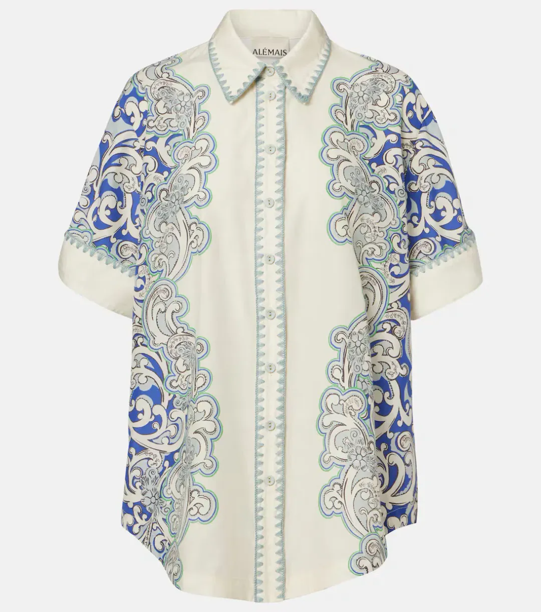ALEMAIS Delilah Exclusive Shirt & Mini Skirt Set Blue Size 12 AU for rent on The Volte - main image