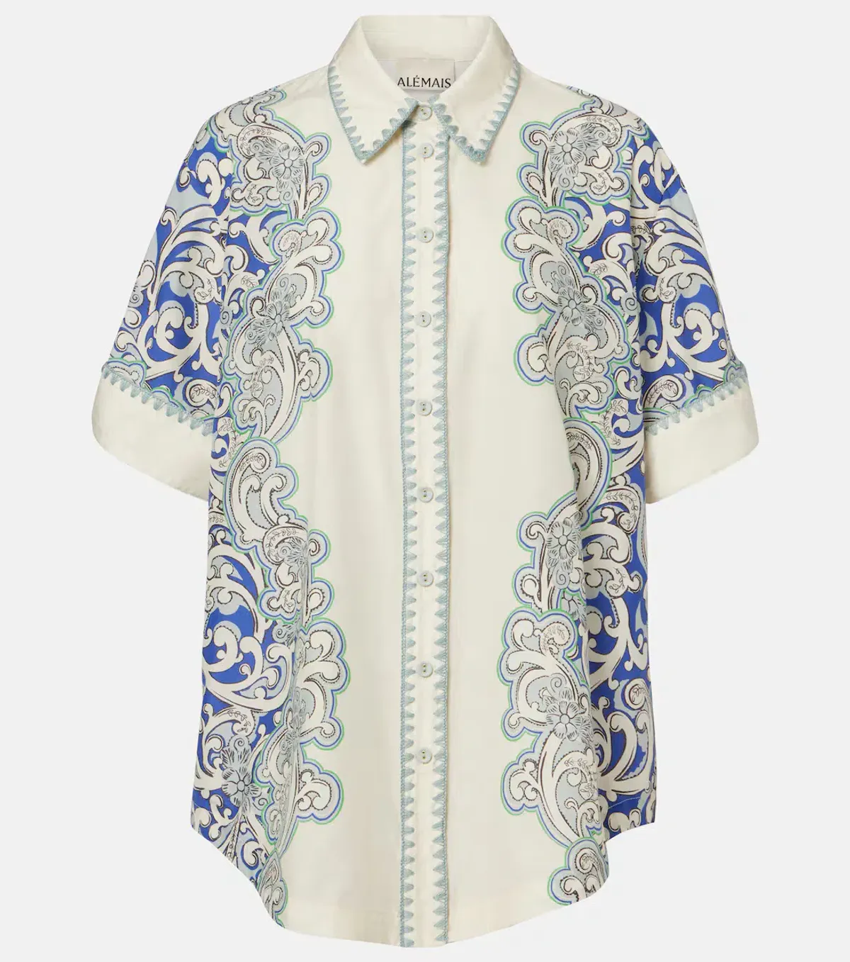 ALEMAIS Delilah Exclusive Shirt & Mini Skirt Set Blue Size 12 AU - Image 9