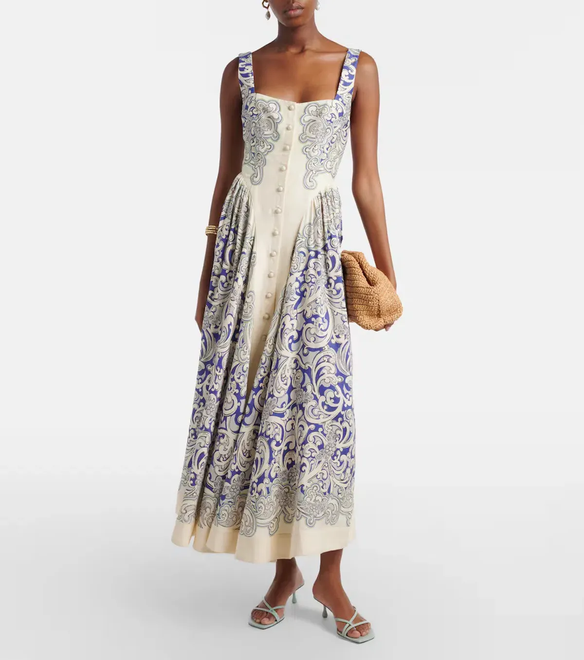 ALEMAIS Delilah Exclusive Midi Dress Blue Size 6 AU - Image 1