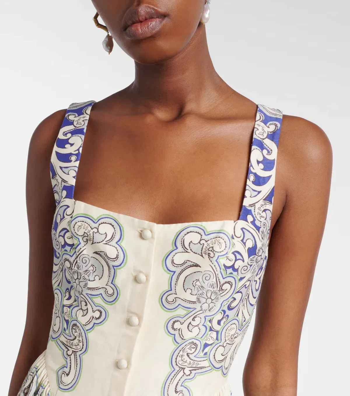 ALEMAIS Delilah Exclusive Midi Dress Blue Size 6 AU - Image 3