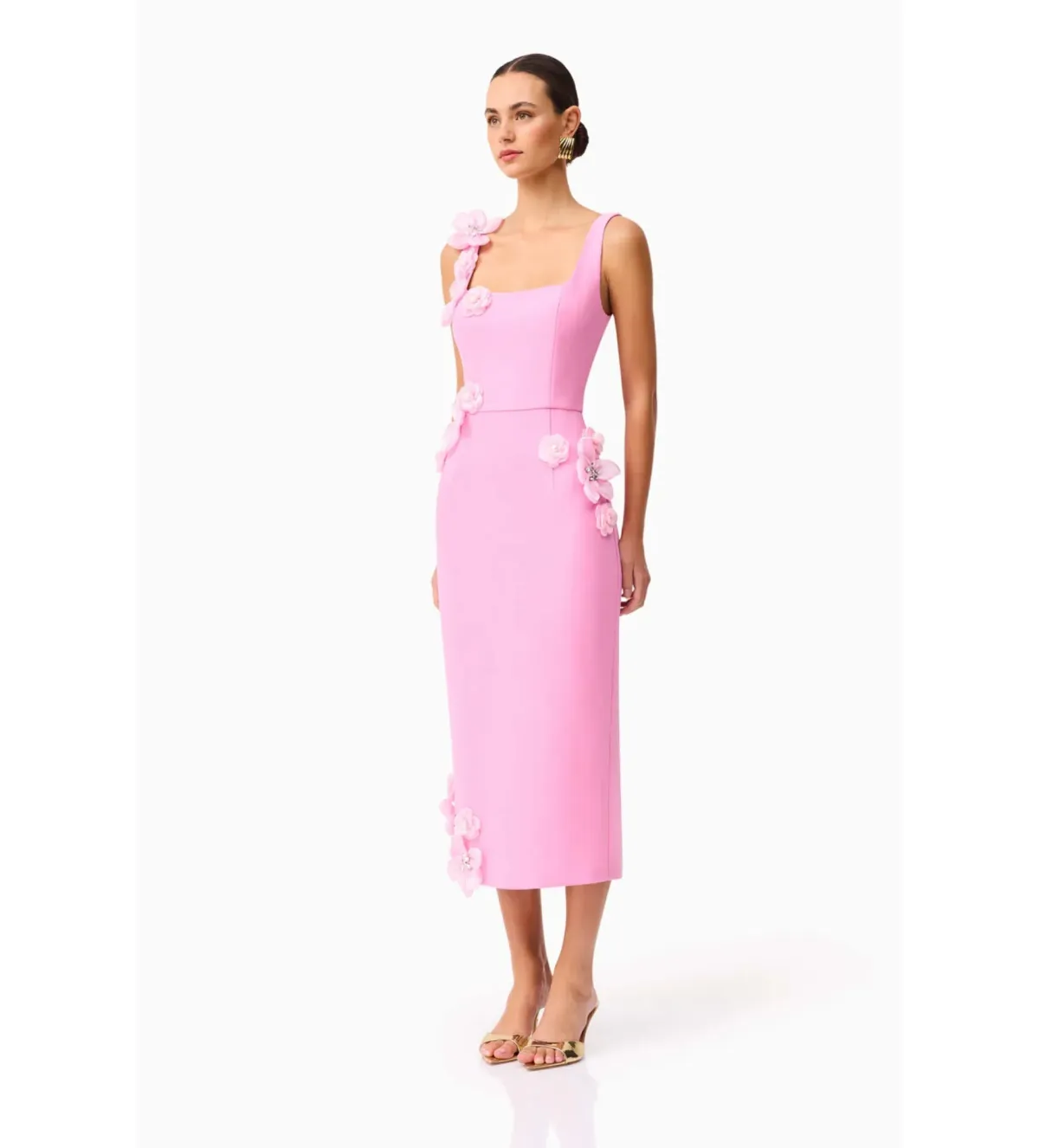 Elliatt Chantelle 3D Midi Dress in Pink Size 8/AU 8 - Image 3