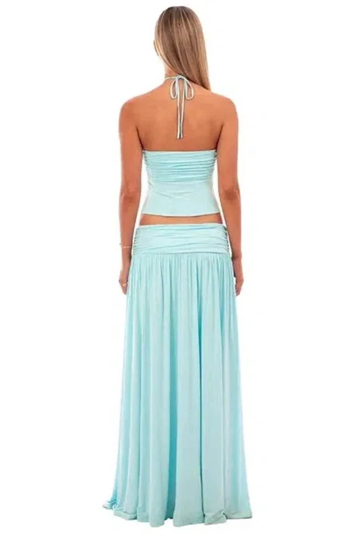 I AM DELILAH MARIELLA TOP AND SKIRT SET AQUAMARINE SIZE 8 - Image 2