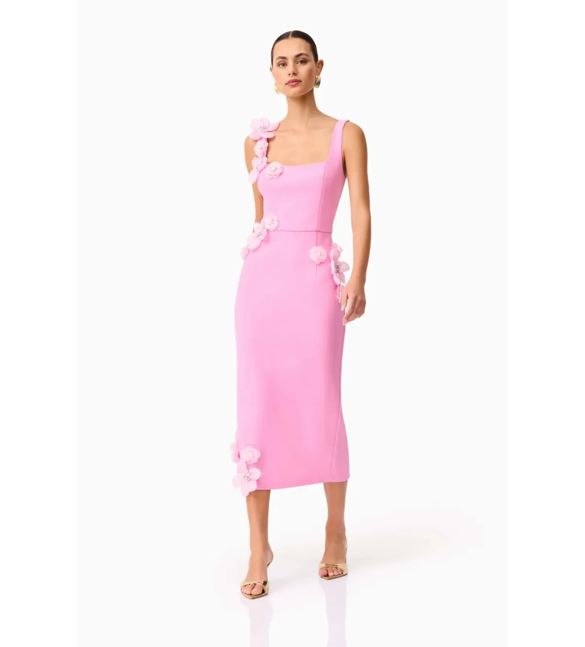 Elliatt Chantelle 3D Midi Dress in Pink Size M/AU 10 - Image 4
