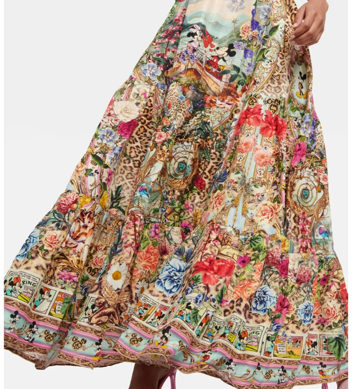 Camilla X Disney Puff Sleeve Maxi Dress Mickey Takes A Trip Size M - Image 4