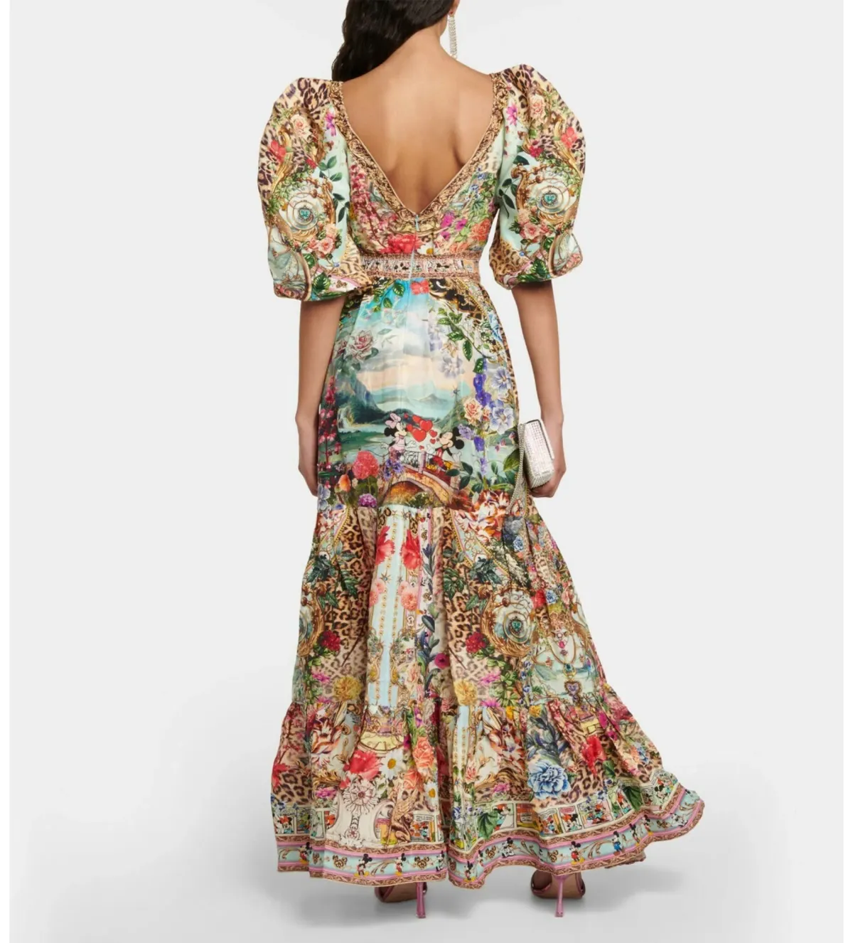 Camilla X Disney Puff Sleeve Maxi Dress Mickey Takes A Trip Size M - Image 2