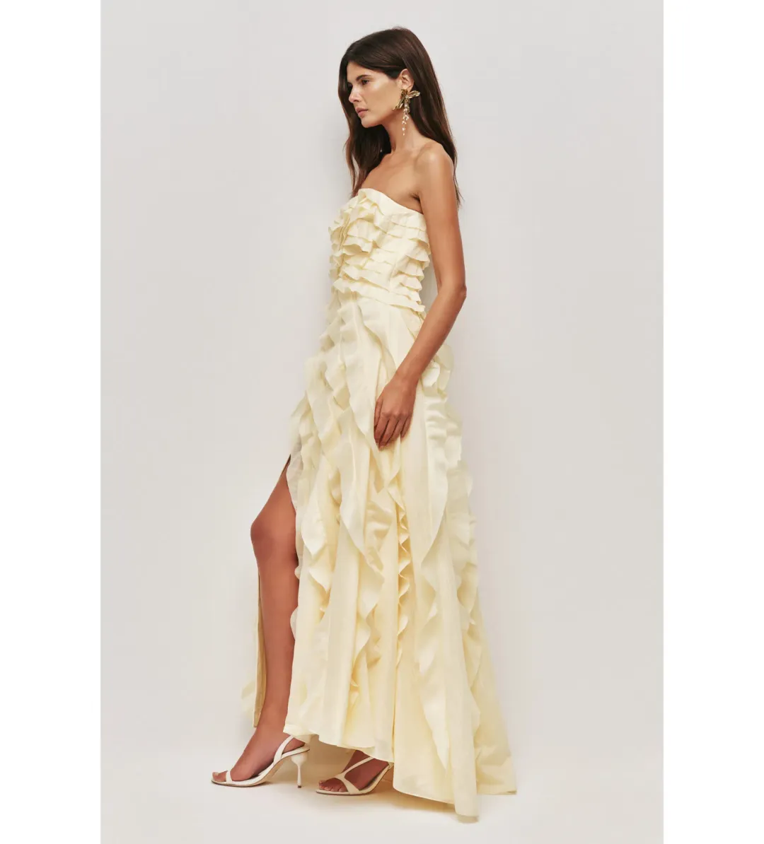Aje Allairie Maxi Gown in Butter Yellow Size 14 for rent on The Volte - main image