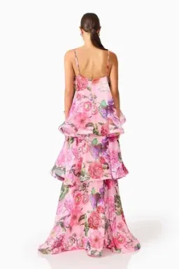 Elliatt - Armani Tiered Maxi - Pink Floral - Size 12 for rent on The Volte - image 4