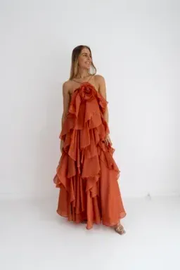 AJE - Pandorea Layered Maxi - Coral - Size 8 for rent on The Volte - image 1