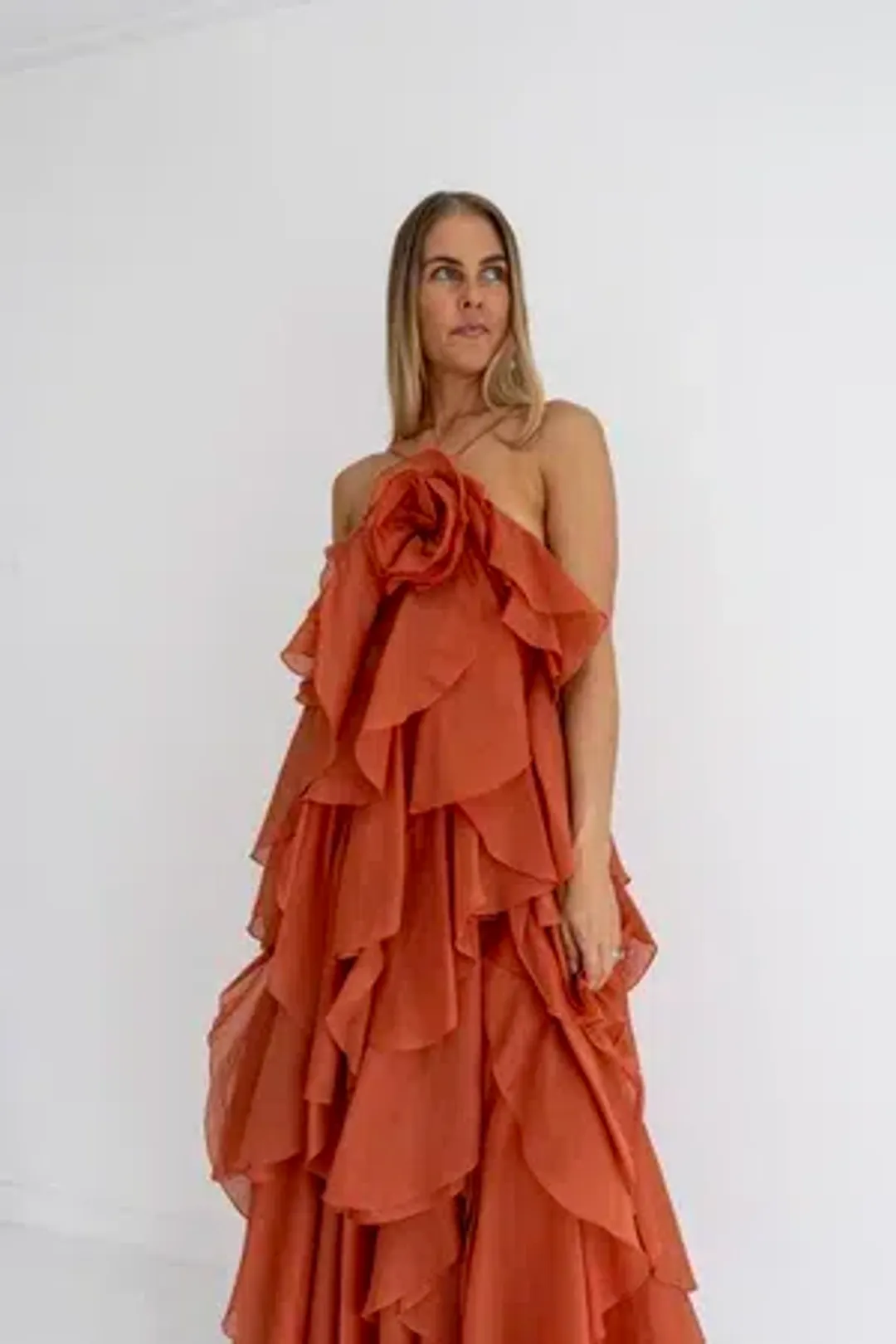 AJE - Pandorea Layered Maxi - Coral - Size 8 for rent on The Volte - main image