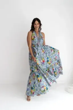Camilla - Ruffle Hem Halter Maxi - Wall to Wall Wonders - Size 12 for rent on The Volte - image 1