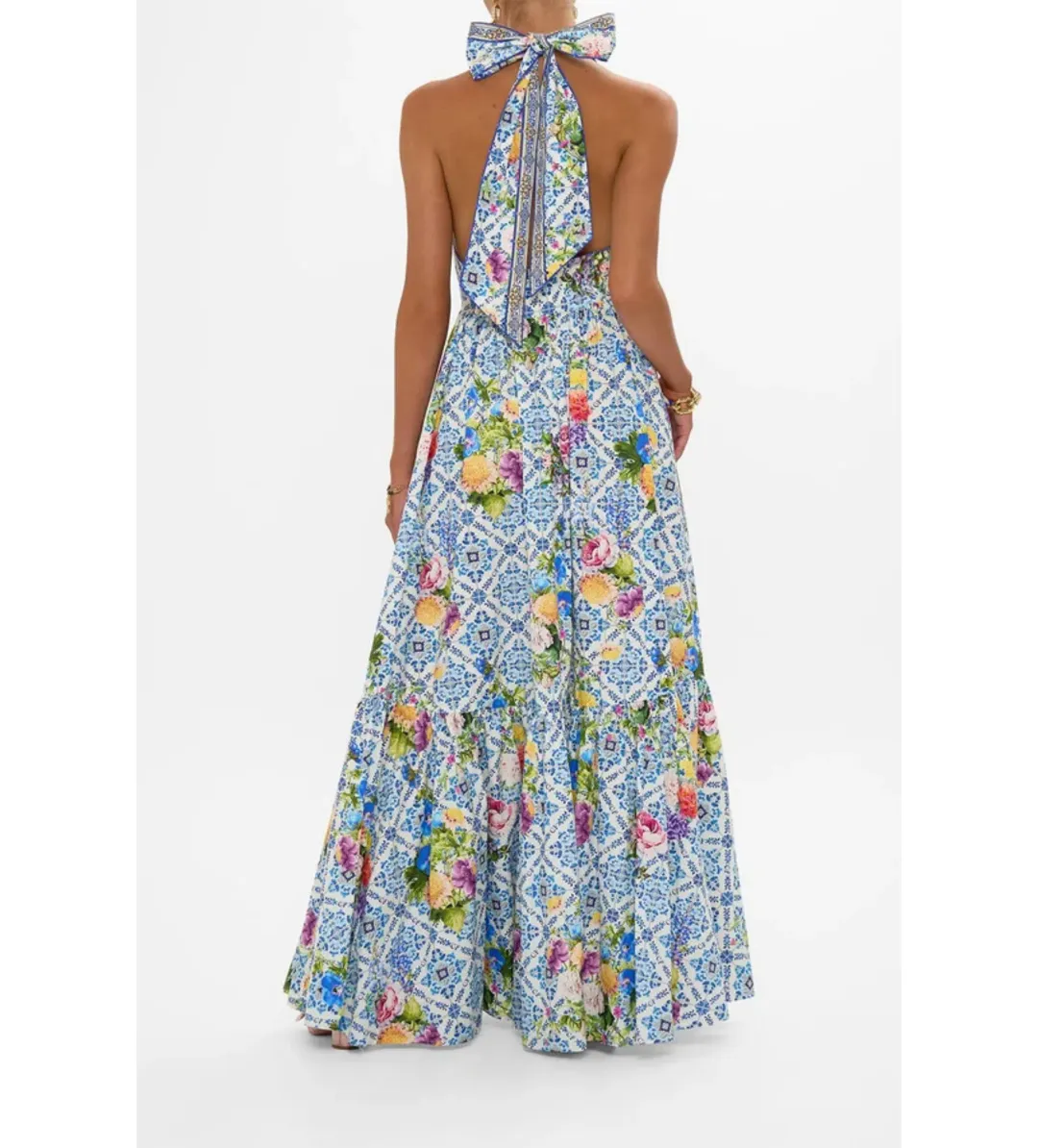Camilla Ruffle Hem Halter Maxi Wall to Wall Wonders Size 12 for rent on The Volte - main image