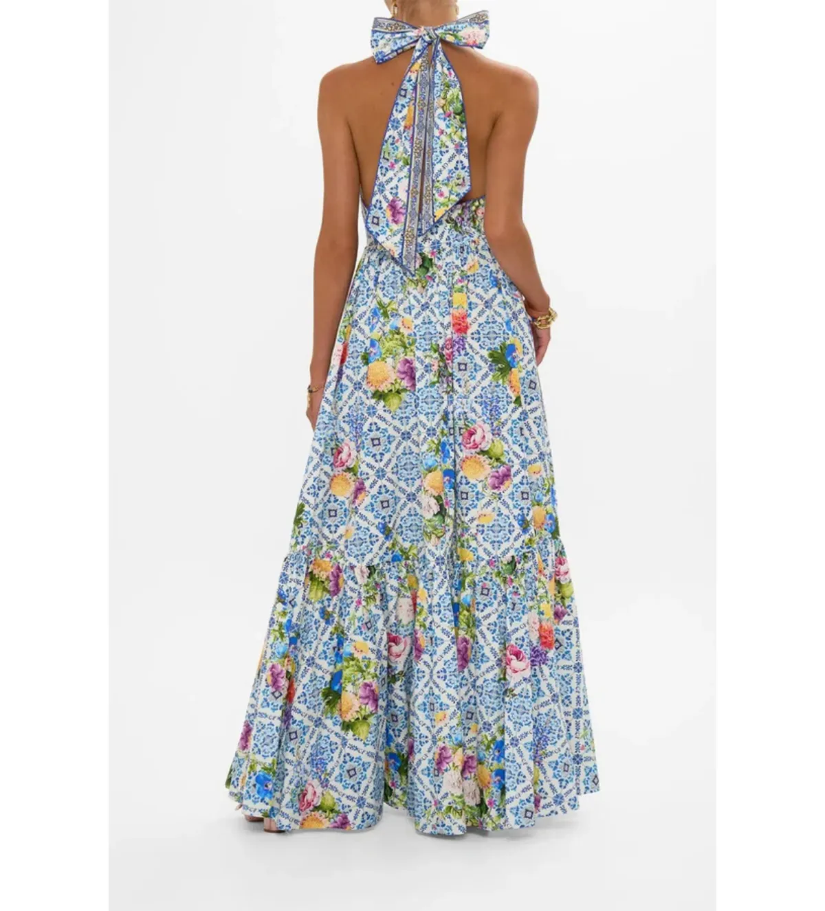 Camilla Ruffle Hem Halter Maxi Wall to Wall Wonders Size 12 - Image 2