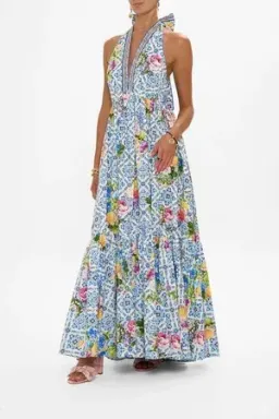 Camilla - Ruffle Hem Halter Maxi - Wall to Wall Wonders - Size 12 for rent on The Volte - image 5