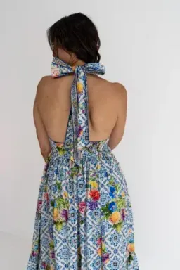 Camilla - Ruffle Hem Halter Maxi - Wall to Wall Wonders - Size 12 for rent on The Volte - image 4