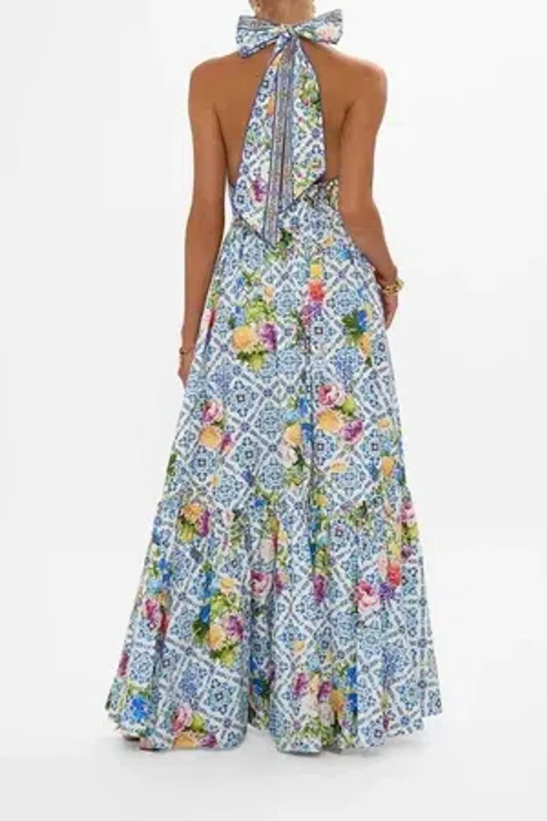 Camilla - Ruffle Hem Halter Maxi - Wall to Wall Wonders - Size 12 for rent on The Volte - main image
