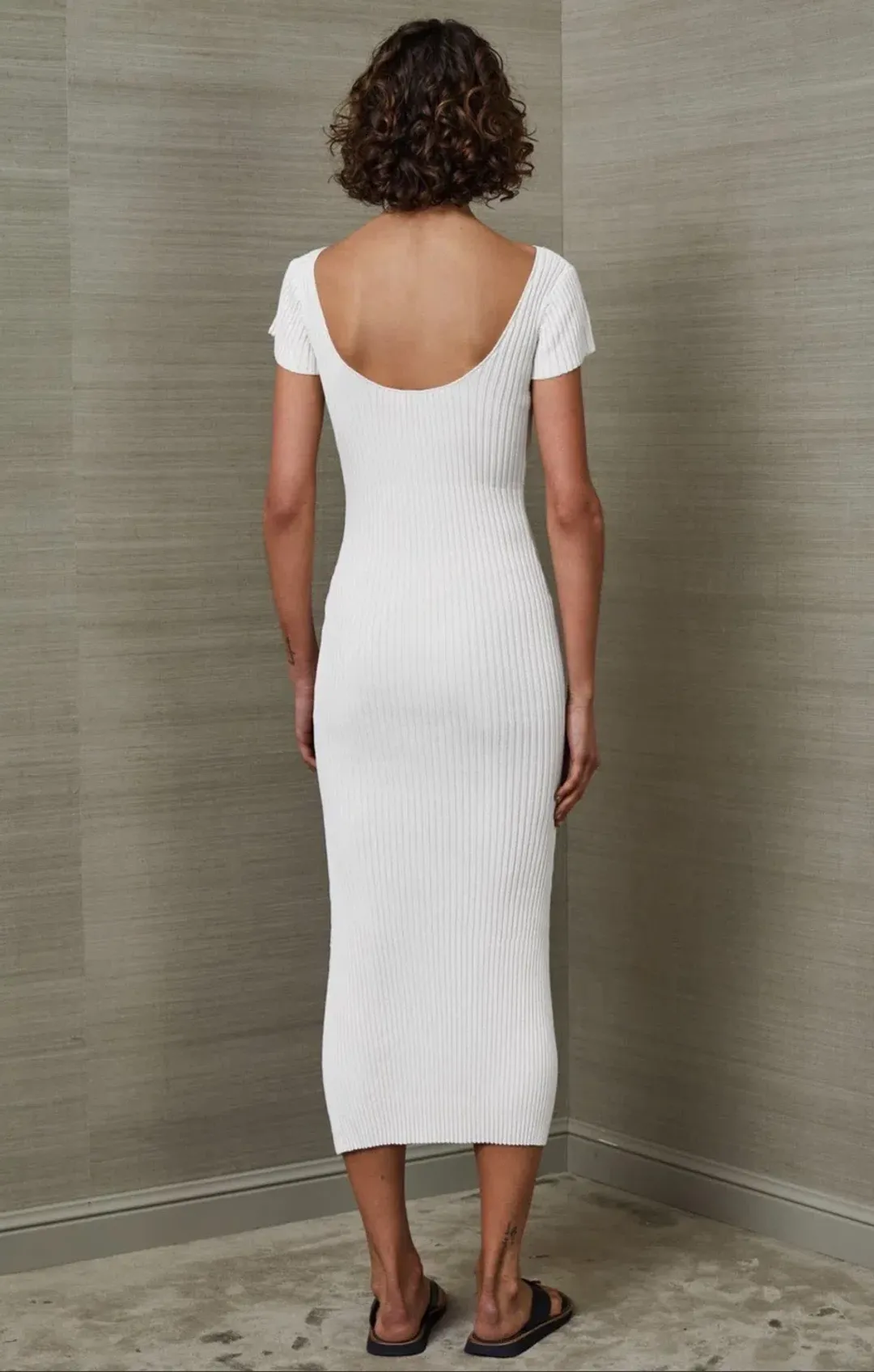 Bec & Bridge Millie Midi Knit Dress White Size 6 for rent on The Volte - main image
