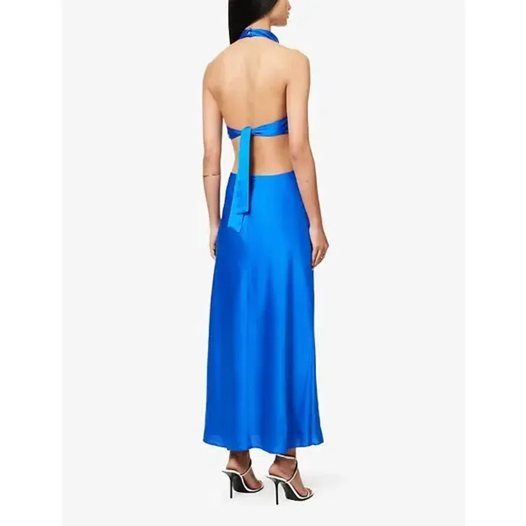 San Sloane Kenzi Cut-Out Satin Midi Dress AU 10 for rent on The Volte - main image