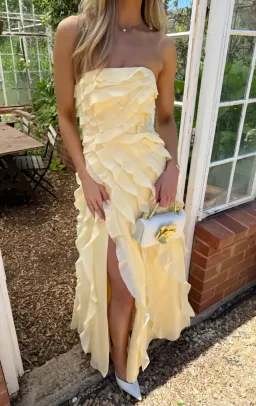 Aje Allairie Maxi Gown in Butter Yellow Size 10 AU for rent on The Volte - image 2