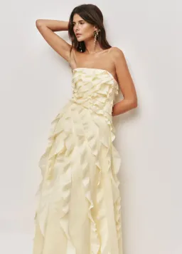 Aje Allairie Maxi Gown in Butter Yellow Size 10 AU for rent on The Volte - image 7