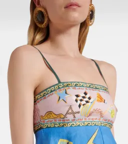 Alemais Lucky Pace Printed Linen Midi Sundress Multi Size 10 AU for rent on The Volte - image 8