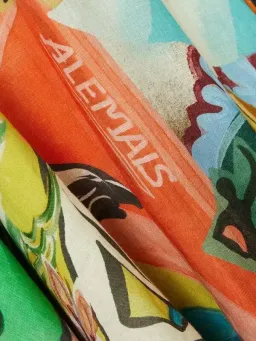 Alemais Lucky Pace Printed Linen Midi Sundress Multi Size 10 AU for rent on The Volte - image 4