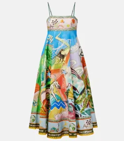Alemais Lucky Pace Printed Linen Midi Sundress Multi Size 10 AU for rent on The Volte - image 5