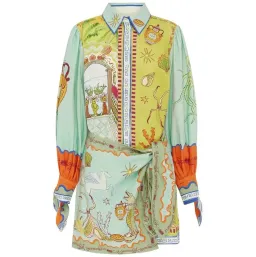Alemais Surrealist Summer Mini Shirtdress Blue Size 10 AU for rent on The Volte - image 11
