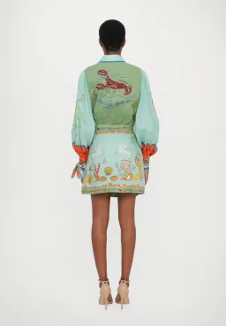 Alemais Surrealist Summer Mini Shirtdress Blue Size 10 AU for rent on The Volte - image 8
