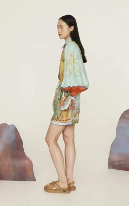 Alemais Surrealist Summer Mini Shirtdress Blue Size 10 AU for rent on The Volte - image 5