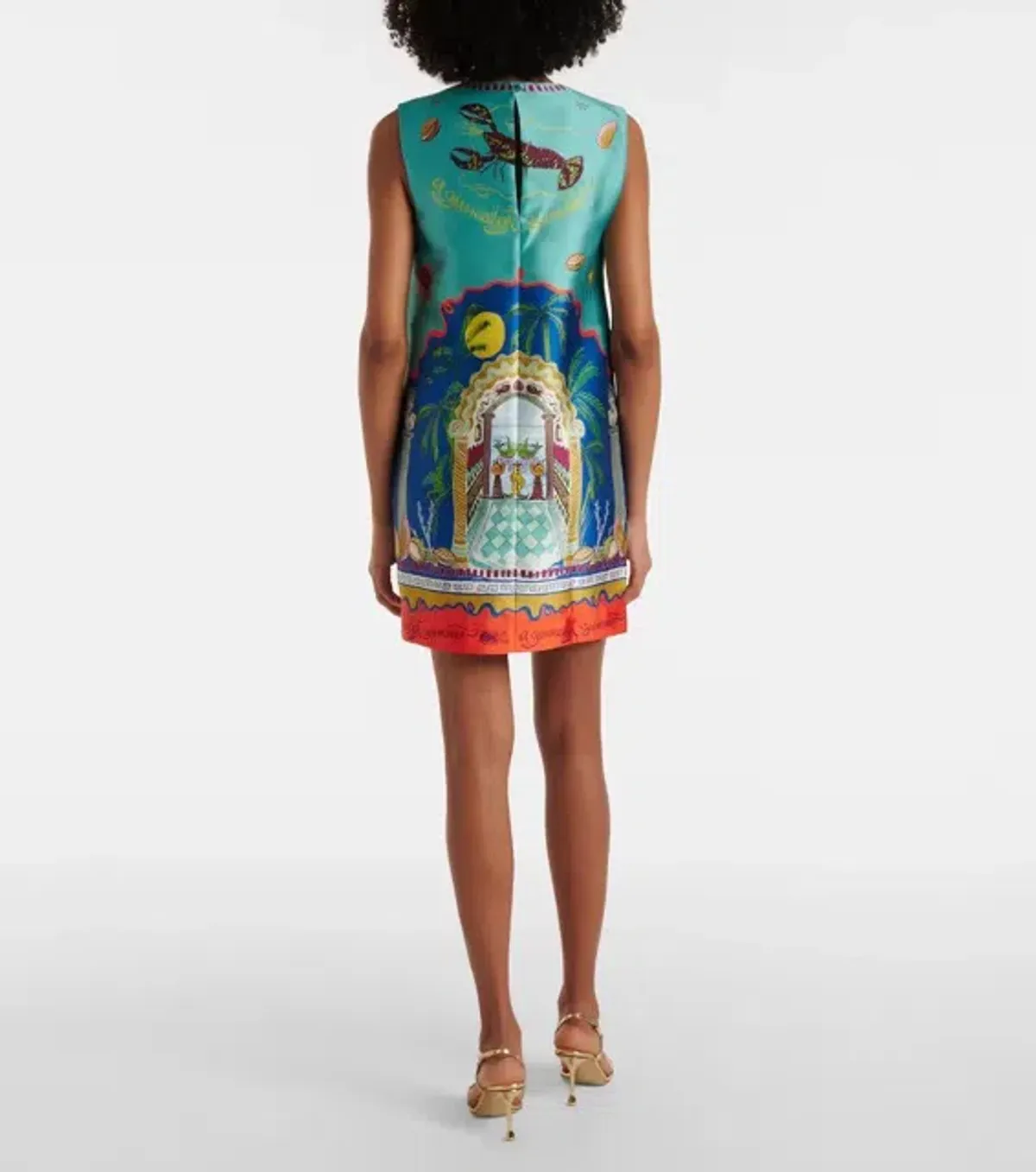 Alemais Surrealist Summer Mini Dress Blue Size 10 AU - Image 2