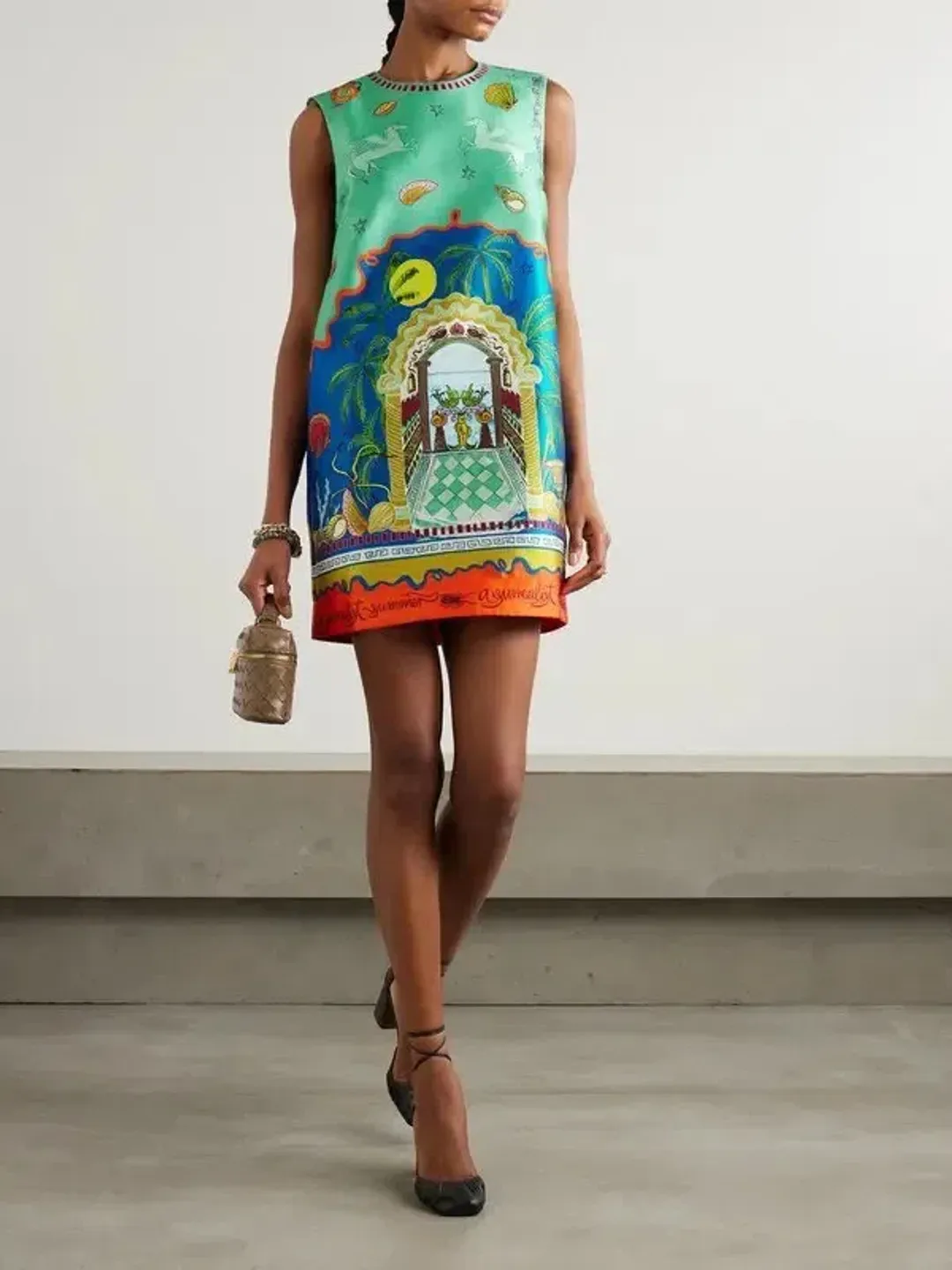 Alemais Surrealist Summer Mini Dress Blue Size 10 AU for rent on The Volte - main image