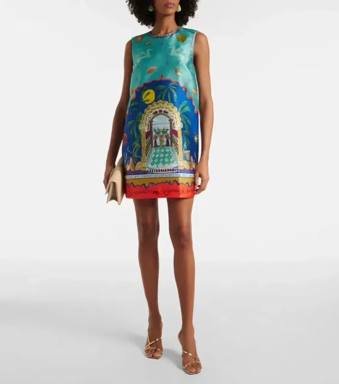 Alemais Surrealist Summer Mini Dress Blue Size 10 AU for rent on The Volte - main image