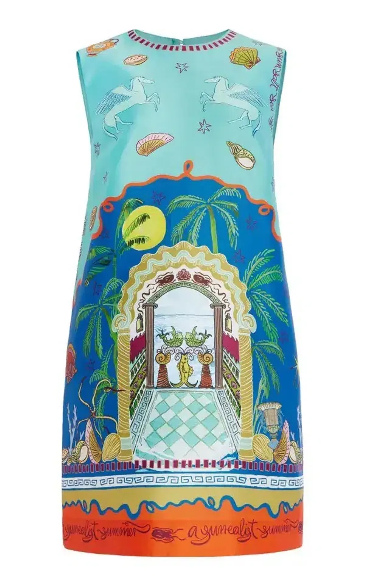 Alemais Surrealist Summer Mini Dress Blue Size 10 AU - Image 14